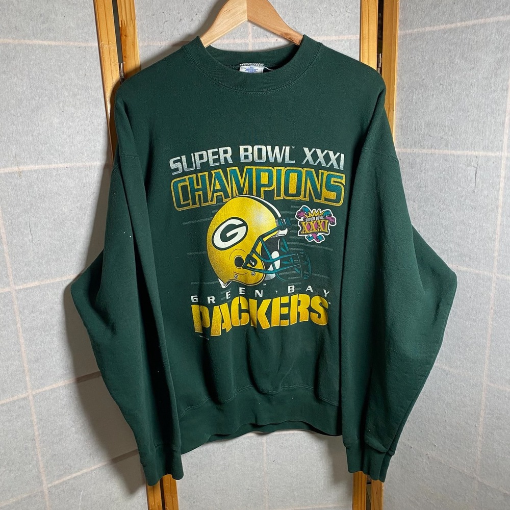 Vintage Green Bay Packers Super Bowl XXXI Champions Crewneck‎ Sweatshirt Mens XL